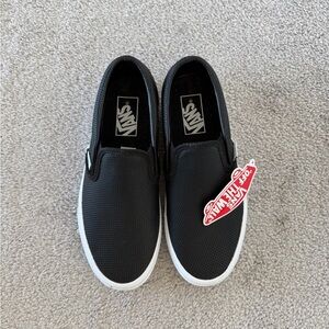 Vans Kids Black and White Slip-On Sneakers